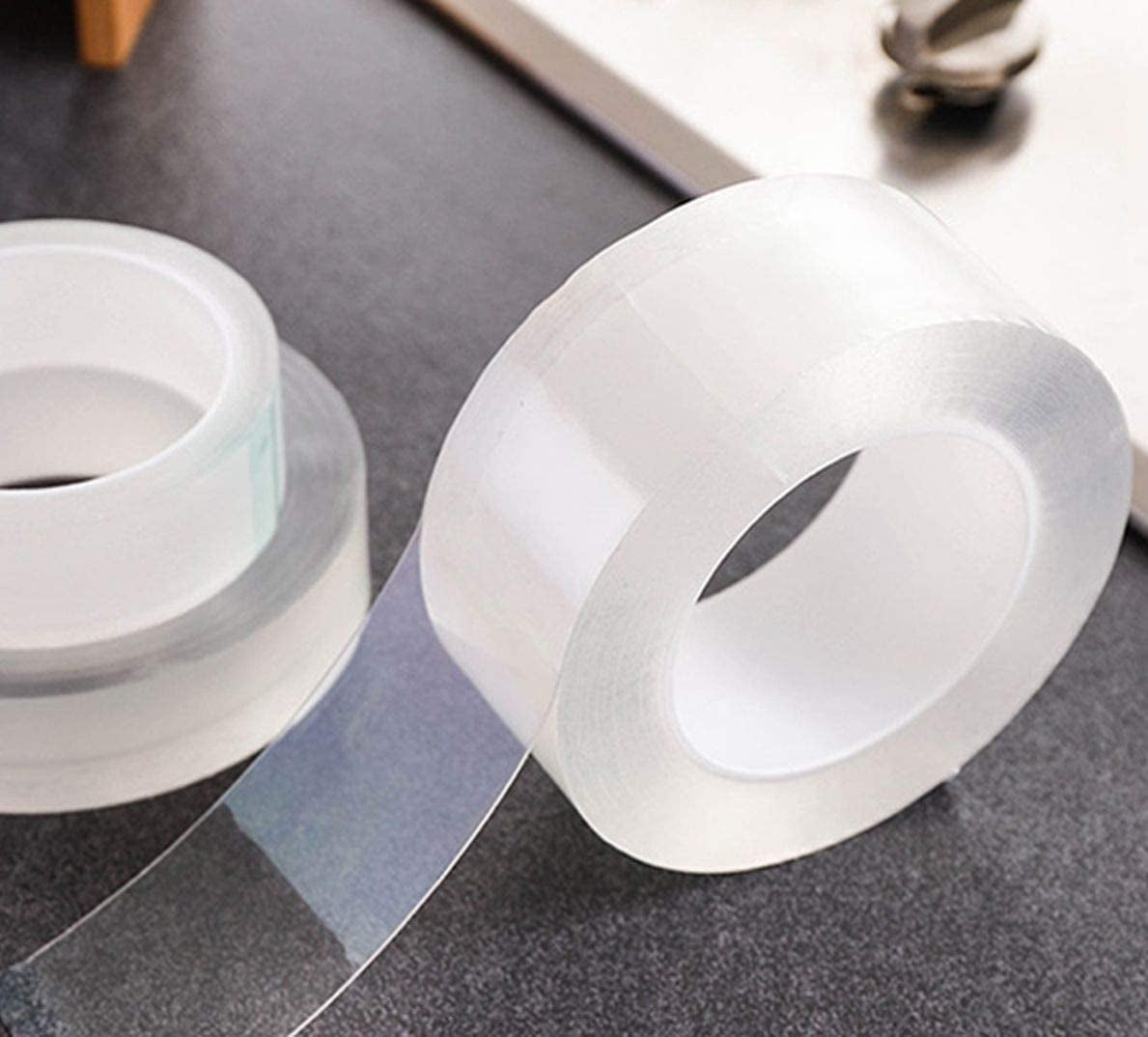 Nano Tape, Ruban Adhésif Double Face Multifonctionnel Nano Antidérapant  Transparent Traceless Double-Face Gel Clear Tape Lavable Réutilisable Ruban  Adhésif Pour Maison2MM×3CM×5M