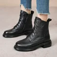 thumbnail image 4 of nuevas botas negras para mujer, zapatos de mujer, botas de moto con cremallera para otoño e invierno, botines de plataforma de estilo británico, zapatos para niñas, 4 of 4