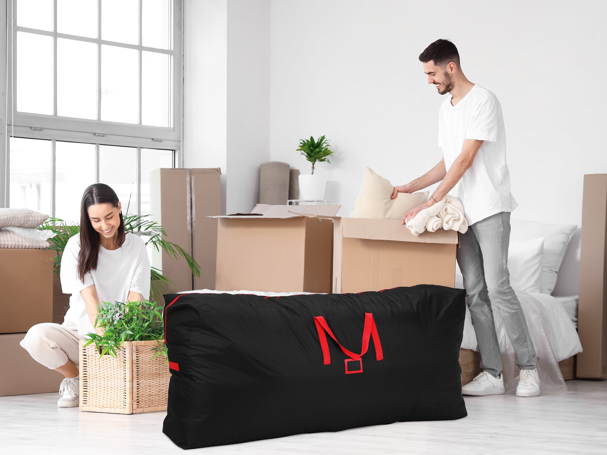 Unique Bargains 1 Pack Clothes Storage Bags Moving Bags Black 65*15*30in
