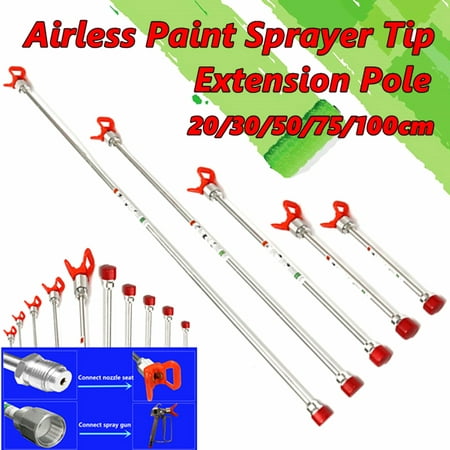 Aluminium Airless Paint Spray Gun Sprayer Extension Pole with Tip Guard Nozzle Seat,