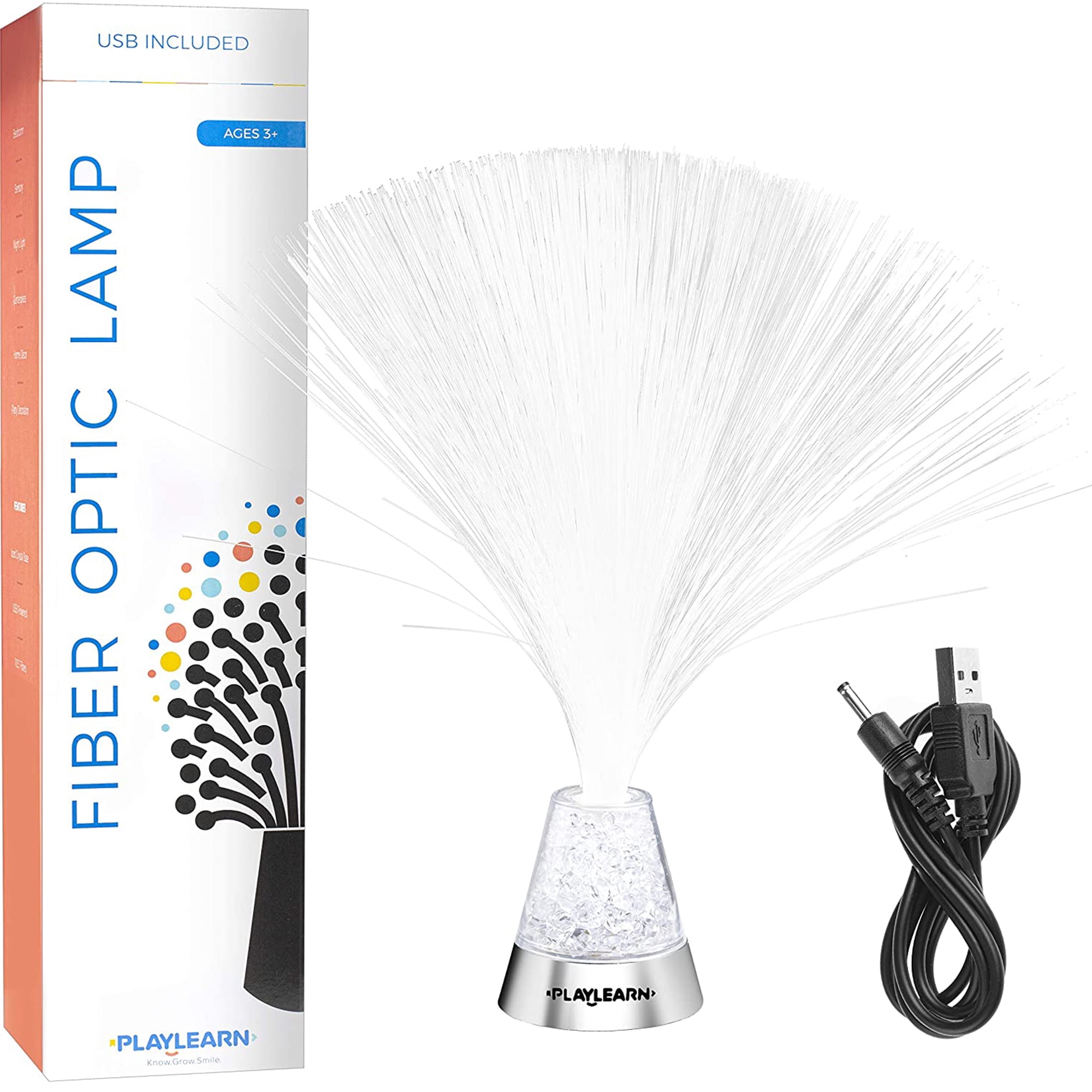 Playlearn Fiber Optic Lamp for Bedroom, Living Room, Office Color Changing Light 13 Inches