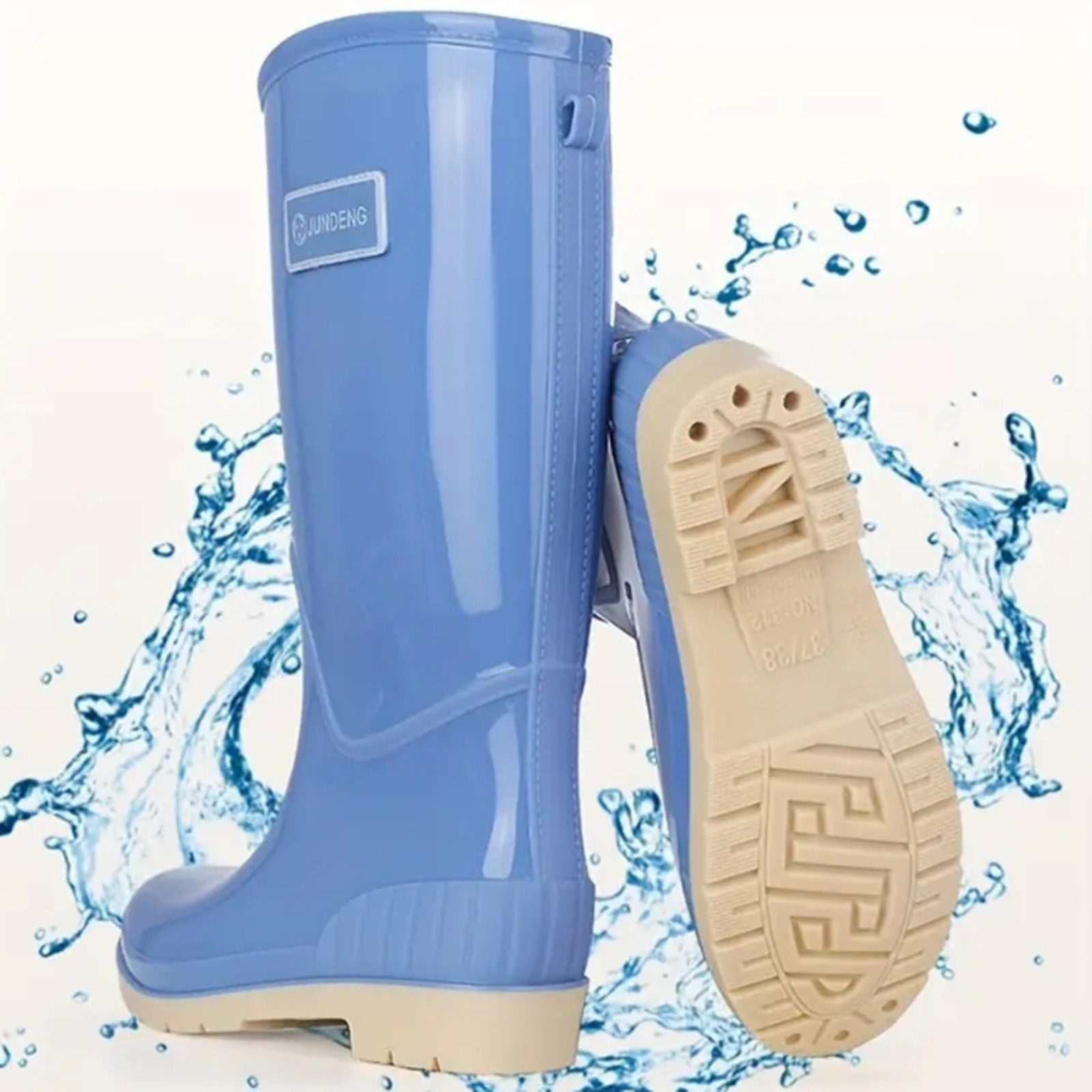Oyedens Knee High Rain Boots for Women Rubber Waterproof Anti-Slipping Knee Length Tall Rainboots