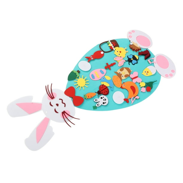 Conejito De Pascua De Fieltro, Diseño Lindo, Kit De Conejo De Fieltro Interesante Y Duradero, 29 Piezas, Fácil De Operar Para Niños Pequeños Para Decoración Del Hogar
