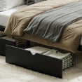 thumbnail image 6 of Queen Size Platform Bed with Storage Drawers, Metal Daybed Frame with Round-Pipe Design, Low Profile Bed No Box Spring Needed for Bedroom, Black, 6 of 9