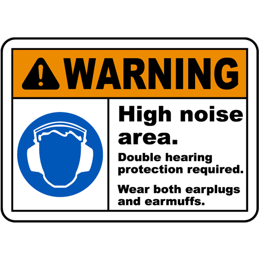 Double Hearing Protection Sign 3 Safety Notice Signs For Work Place