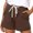 Khaki, variant on Floenr Women's shorts,Womens Plus Size Drawstring Casual Elastic Waist Pocket Loose Solid Shorts Pants