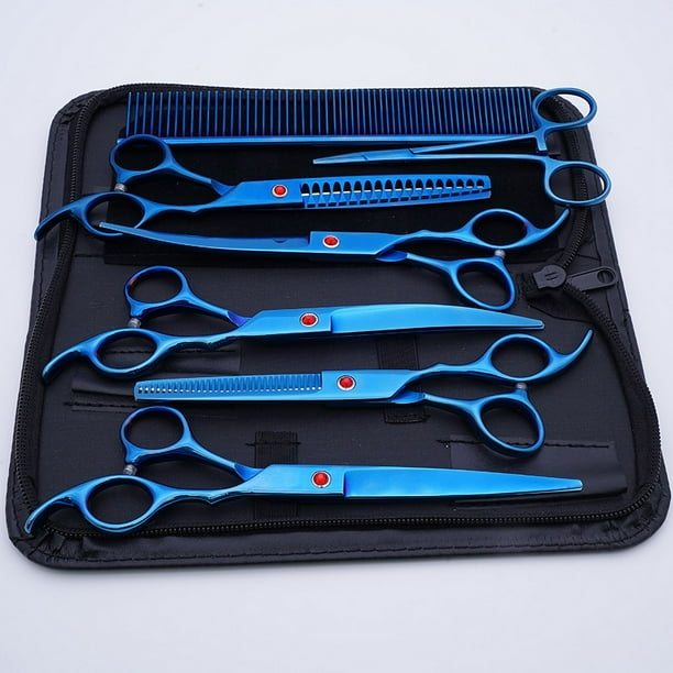 Tijeras de acero inoxidable para mascotas, tijeras para pelo de perros, herramienta para peluqueros de osito golden retriever