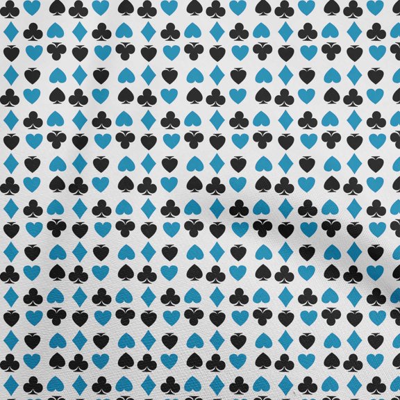 oneOone Viscose Jersey Medium Blue Fabric Poker Card Sewing Fabric By The Yard Printed Diy Clothing Sewing Supplies 60 Inch Wide