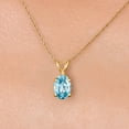 thumbnail image 3 of Gem Stone King 10K Yellow Gold Blue Zircon Pendant Necklace for Women | 1.25 Cttw | Gemstone Birthstone | Oval 7X5MM | With 18 inch Chain, 3 of 6