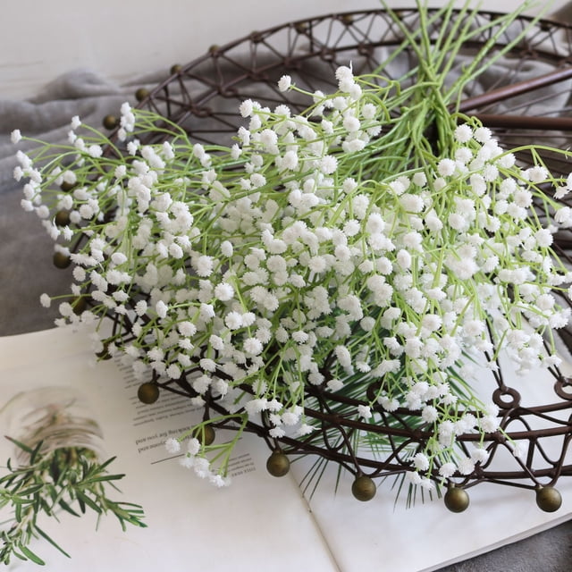 Ramo de flores falsas artificiales Gypsophila Flor a granel en blanco oso de fresa Electrónica
