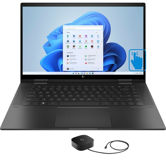 HP Envy x360 15-EY0 Home/Business 2-in-1 Laptop (AMD Ryzen 7 5825U 8-Core, 15.6in 60Hz Touch Full HD (1920x1080), AMD Radeon, 32GB RAM, Win 10 Pro) with G5 Essential Dock