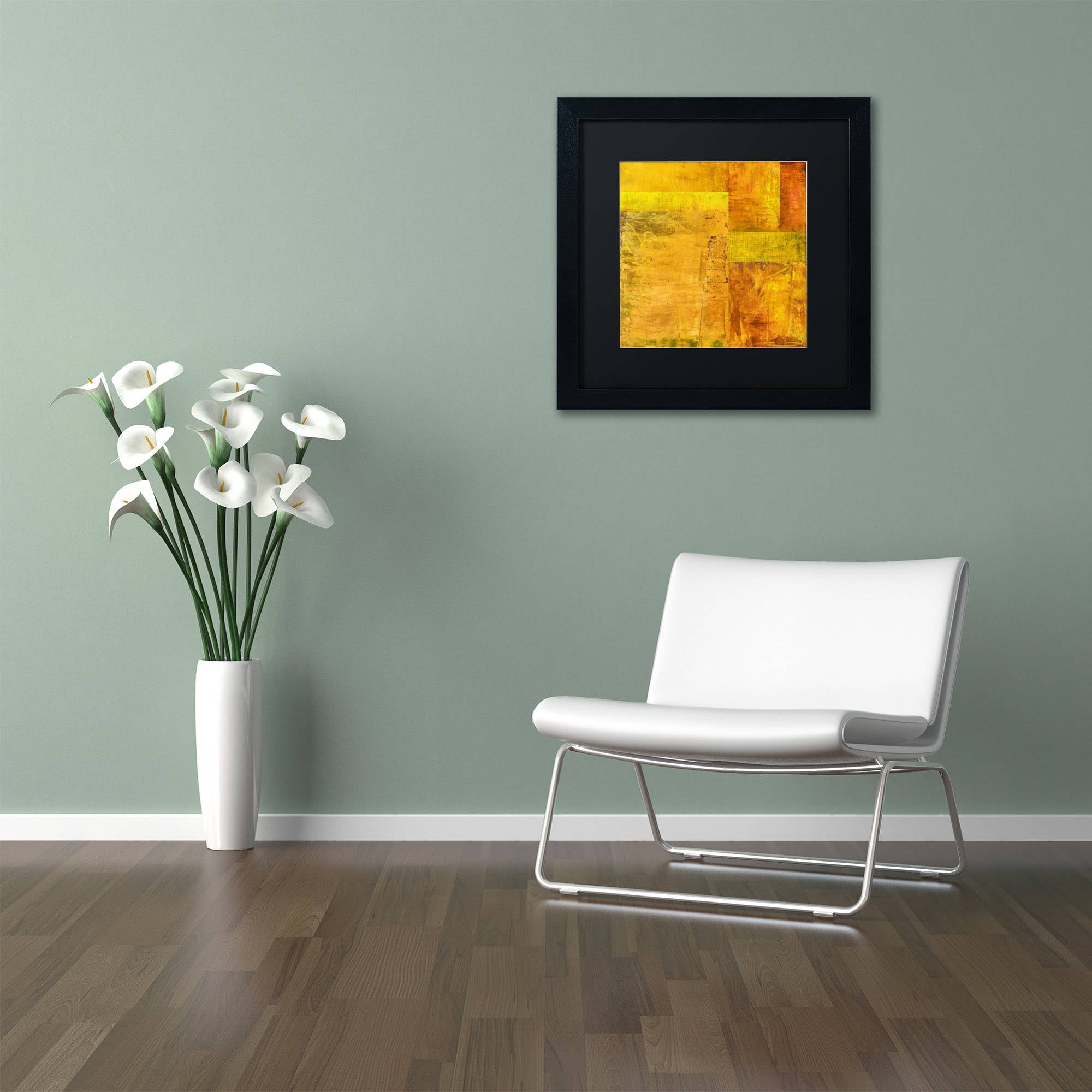 Trademark Fine Art "Essence of Yellow 2" Canvas Art by Michelle Calkins, Black Matte, Black Frame