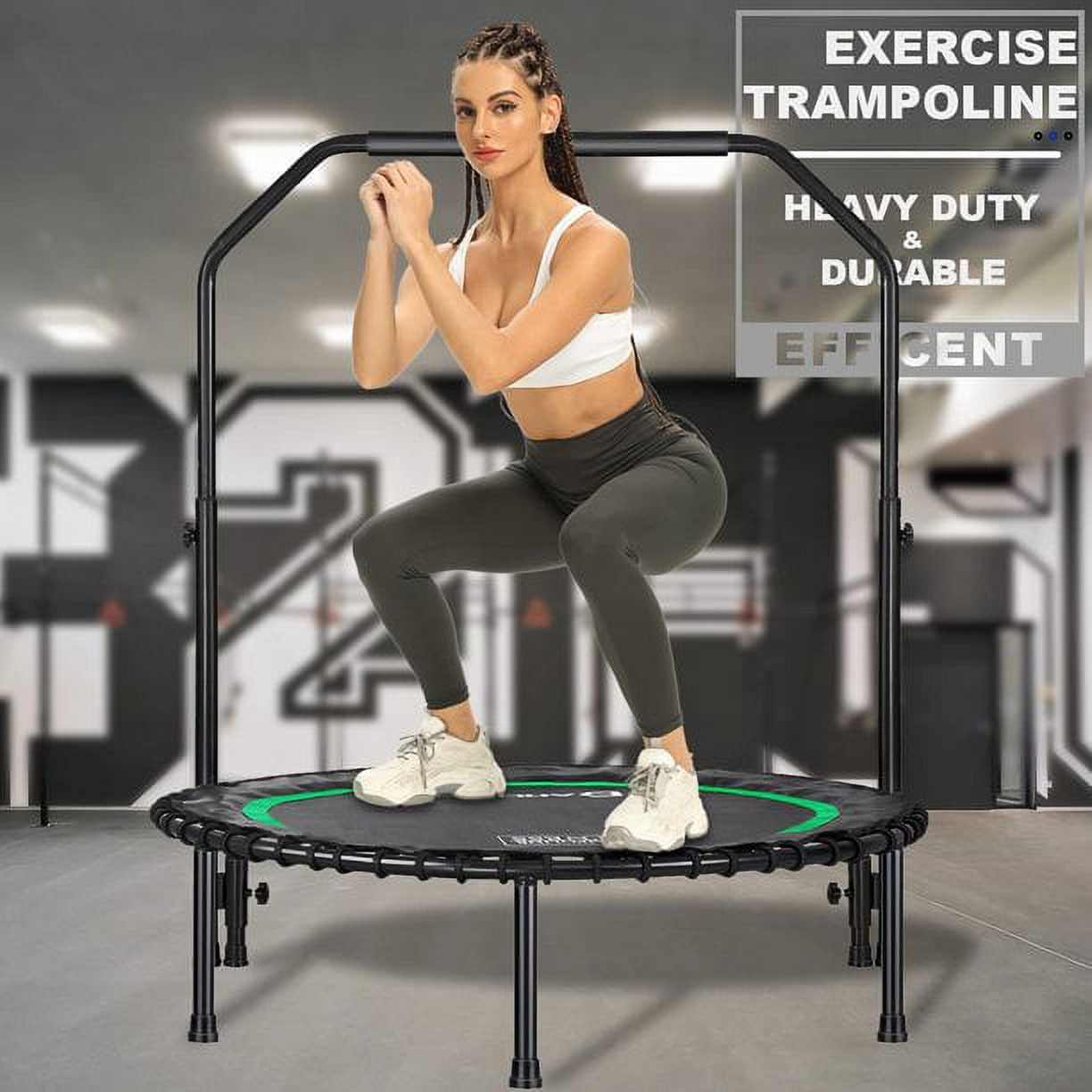 Darchen 450 lbs Mini Trampoline for Adults, Indoor Small Rebounder Exercise Trampoline for Workout Fitness for Quiet and Safely Cushioned Bounce, 40 Inch