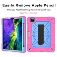 thumbnail image 5 of Dteck Cover for iPad Pro 11 2nd Gen 2020 with Screen Protector, Heavy Duty Full-Body Hybrid Rugged Case with 360 Degree Rotating Kickstand Hand Strap, Rose/Blue, 5 of 7