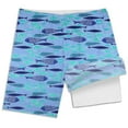 thumbnail image 5 of Utlike Boys Printed Swimming Shorts With Drawstring Elastic Waist High Waisted Loose Casual Swim Trunks With Compression Liner Child Sports Swimsuit Beachwear Size 10 Years-12 Years, 5 of 5