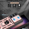 thumbnail image 3 of Compatible with Samsung Galaxy S23 Case,Galaxy S23 case with HD Screen Protector with Slide Camera Cover, 360°Rotation Ring Kickstand [Military Grade] Case for Samsung Galaxy S23,Rose Gold, 3 of 8
