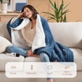 thumbnail image 3 of Hyde Lane Soft Fluffy Faux Fur Blanket - Cozy & Warm, Reversible Striped Plush Blanket for Couch, Sofa, Chair, for Women (Beige, 50"x60"), 3 of 15