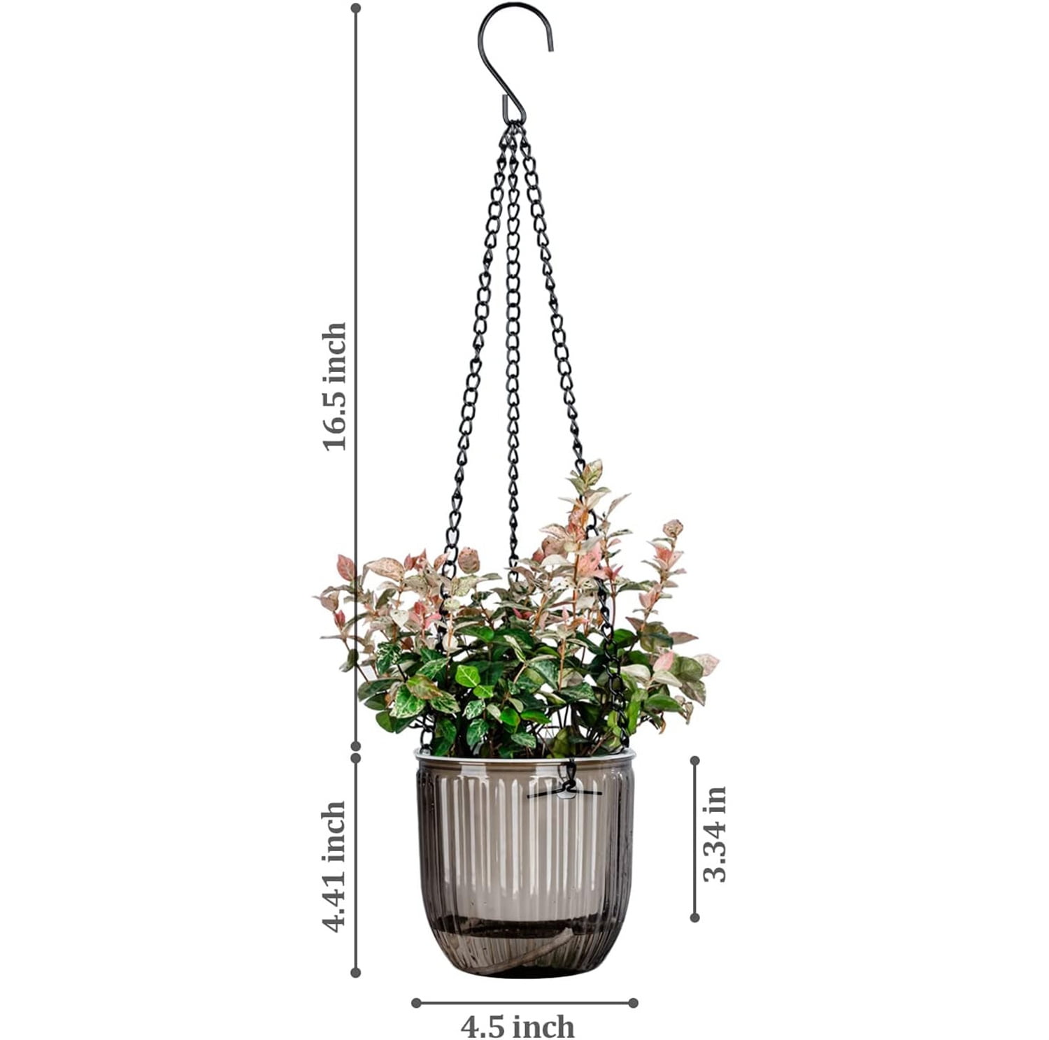 Hanging Planter Basket,Bexikou 3 Pack Self Watering Hanging Planters with Drainage Hole,Hanging Planter Pots with Metal Chain, Indoor Flower Pots Outdoor Hanging Basket Plastic Plant Pot