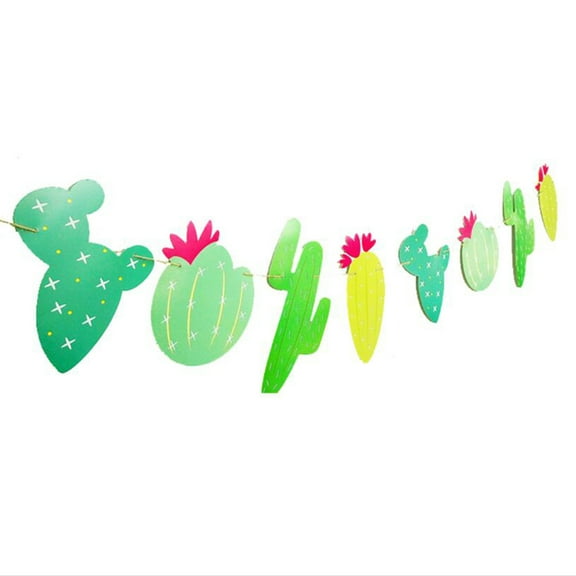 Mexico Cactus Banner Bachelor Party Banner Hen Party Birthday Garland Christmas Home Decor(Paper Printed Cactus Banner)