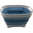 thumbnail image 3 of ANDYYOUTING 7.5L (2 Gal) Collapsible Dishpan w/ Drain Plug - Foldable Washing Basin, Portable, Space Saving Kitchen Storage (Grey/Blue), 3 of 7