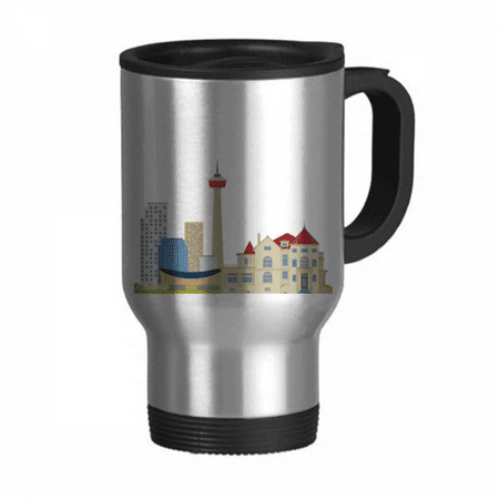 

Canada Landmark and City TV Tower Travel Mug Flip Lid Stainless Steel Cup Car Tumbler Thermos