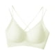 thumbnail image 3 of Bralettes con relleno, sujetador suave sin aros, camiseta, sujetador con tiras de gelatina, sujetador para mujer Verde, 3 of 9
