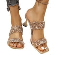 thumbnail image 4 of DIVVce Rhinestone Double Strap Kitten Heel Slides For Women Open Toe Slip On Comfort Evening Footwear, 4 of 8