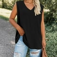 thumbnail image 3 of Mittory Women V Neck Tank Tops Summer Loose Casual Basic Solid Color Sleeveless Shirts Tunic Tops, 3 of 4