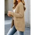 thumbnail image 3 of Womens Long Sleeve Casual Lightweight Loose Open Front Cardigan Knit Sweaters Coat with Pockets, 3 of 6