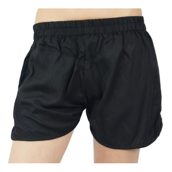 Bimba Womens Drawstring Solid Black Pj Set Buttondown Shirt Shorts Dress-6