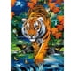 thumbnail image 1 of 5D DIY diamante pintura tigre completo redondo taladro mosaico arte cuadro decoración del hogar Hugtrwg Para estrenar, 1 of 1