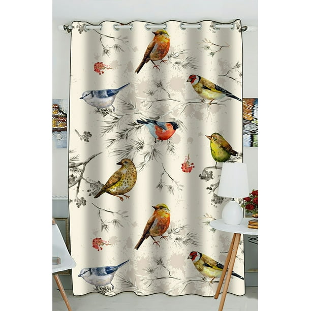 ECZJNT Little Birds Blackout Window Curtain Drapery Panels 52x84 inch