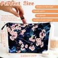 thumbnail image 2 of Makeup Bag Small Toilet Cosmetic Bags Travel Makeup Case Waterproof for Women Girls 6.7X9.45inches - Gorgeous Petal - Perfect Apricot Blooms, 2 of 7