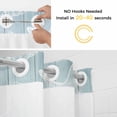 thumbnail image 2 of No Hook Ocean Beach Shower Curtain with Snap in Liner Set, Summer Coastal Starfish Shell Conch Wooden Green Waterproof Bathroom Curtains with See Through Top Window, Hotel Style Stall 48 x 72 Inch, 2 of 9