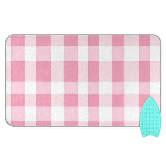 Light Pink Stripes Ironing Mat Blanket for Table Top Travel Portable Ironing Board Pad 47.2x27.6 Inch