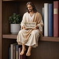 thumbnail image 2 of Clearance! Easter Jesus Resin Desk Companion Figurine, Handmade Sitting Jesus Christ Statue with "I Am with You Always", Unique Spiritual Religious Decorative Easter Gift for Car Home Office Decor, 2 of 11