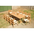 thumbnail image 5 of Grade-A Teak Dining Set: 10 Seater 11 Pc: 118" Mas Rectangle Trestle Leg Table And 10 Clipper Stacking Arm Chairs Outdoor WholesaleTeak #51CP2511, 5 of 6