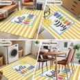 thumbnail image 5 of Yellow Striped Area Rugs 4'x6', Washable Small Throw Rugs for Office Bathroom, Farmhouse Stripes Modern Abstract Art Indoor Outdoor Rug Non-Slip Low Pile Carpet Runner Reversible Floor Mats, 5 of 8