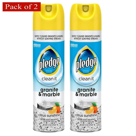 Pledge Granite And Marble Cleaner Spray, Citrus Sunshine, 1 Aerosol Spray, 9.7 Oz (Pack of 2)