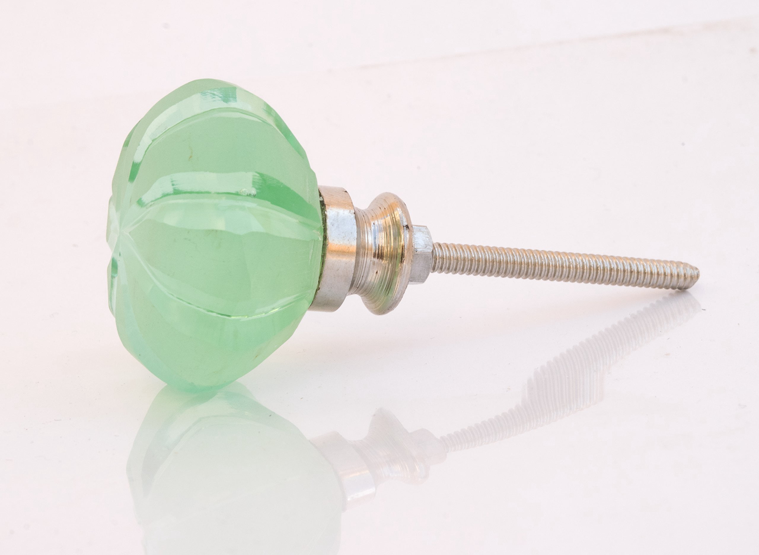 Set Of Six Mint Green Tomato Glass Cabinet Knobs by Perilla Home