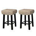 thumbnail image 1 of 2pcs Fundas para Taburetes Rectangulares, Fundas para Taburetes de Bar, Funda para Asiento de Silla de Banco de Madera Caqui, 1 of 6