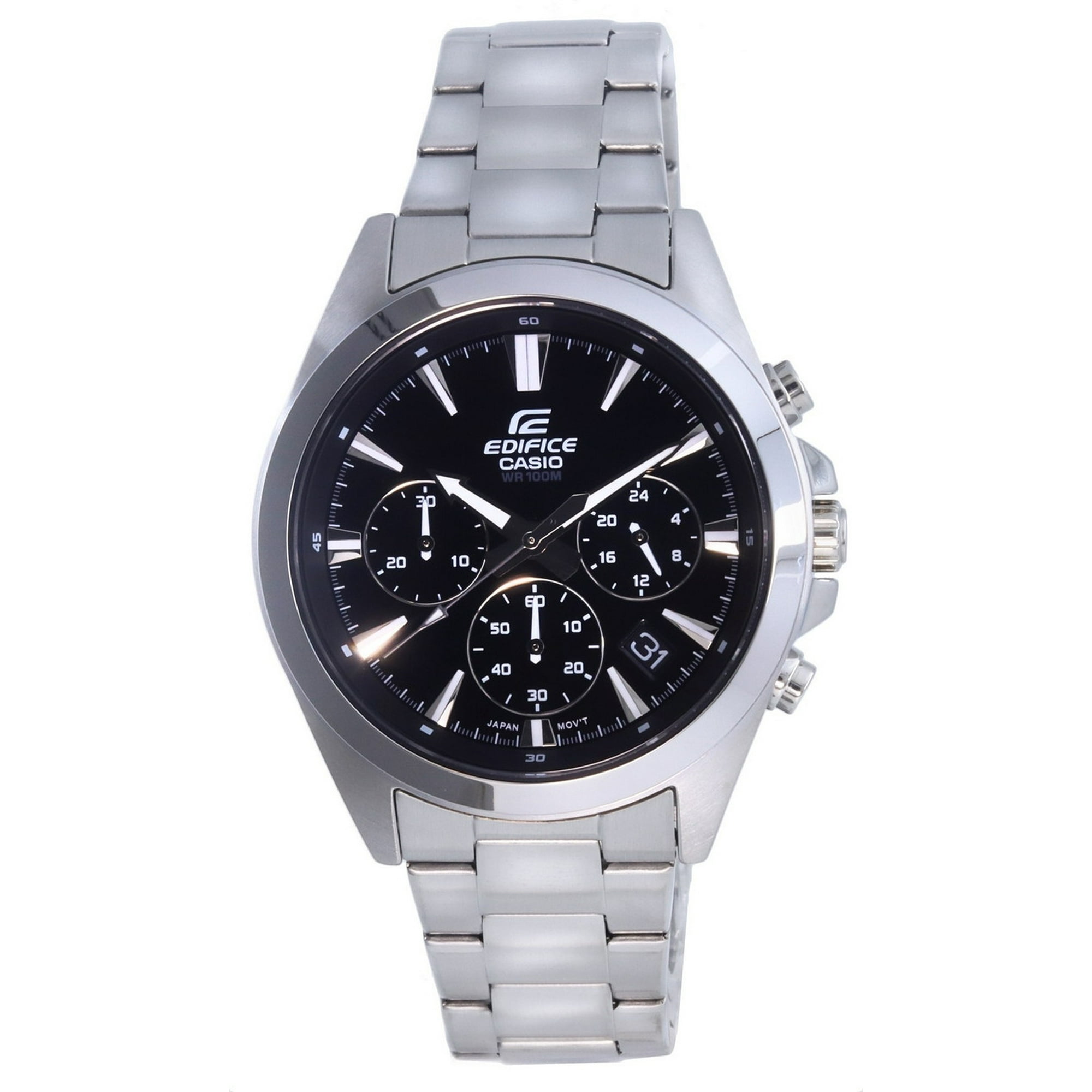 Casio Edifice Chronograph Analog Stainless Steel Quartz Efv 630d 1av Efv630d 1 100m Mens Watch Walmart