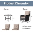 thumbnail image 4 of Gotland 3-Piece All-Weather Outdoor Patio Set, Wicker Swivel Chairs and Side Table, Durable Conversation Furniture for Backyard, Porch, Balcony, Deck, Sand, 4 of 8