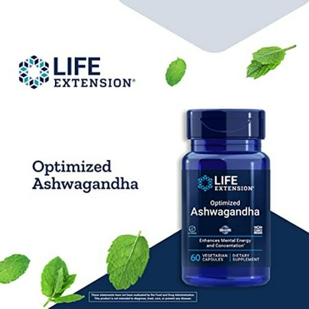 Life Extension - Optimized Ashwagandha Extract - Sensoril - 60 Vegetarian Capsules