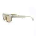 thumbnail image 3 of Womens Retro Sleek Beveled Thick Plastic Lustrous Squared Cat Eye Sunglasses All Green, 3 of 4