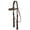 Dark Brown, variant on Double Stitched Leather Browband Headstall w/ Silver Star Conchos & Reins (Dark Brown)