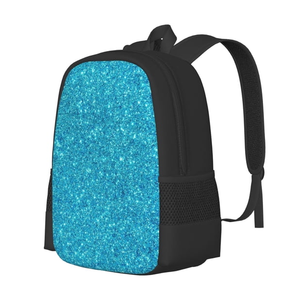 Fotbe Blue Glitter Mochila para Hombre y Mujer - Tela Oxford 600D Resistente - Mochila Impermeable de Gran Capacidad para Escuela, Viajes y Senderismo