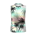thumbnail image 6 of Lsque Tropical Summer Palm Print Men's Cotton Blend Sleeveless Muscle Shirts (S-3XL)- Moisture Wicking, Odor Protection, UPF 30+,Small, 6 of 8