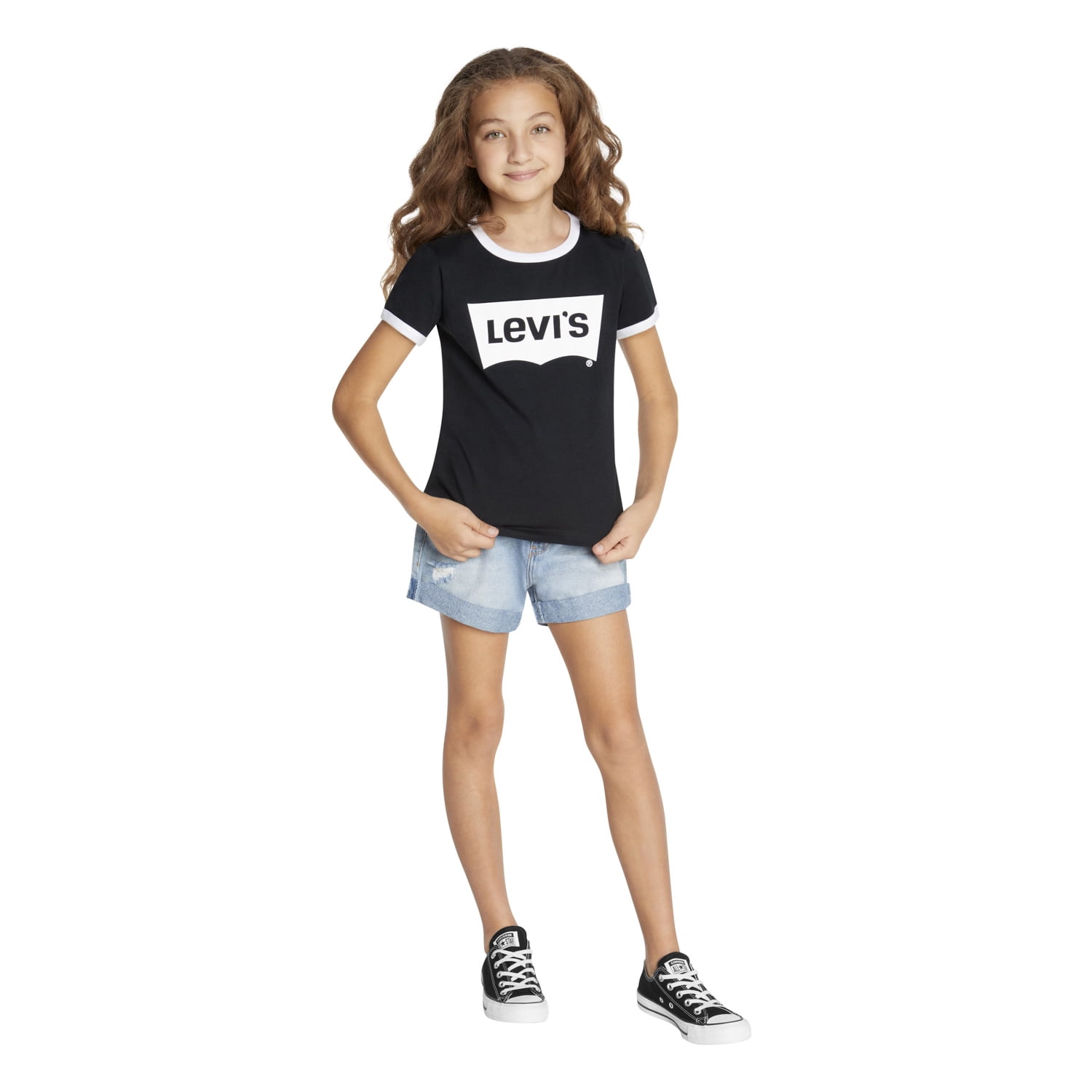 Levi's Girls Short Sleeve Ringer T-Shirt, Sizes 4-16