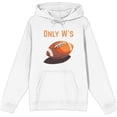 thumbnail image 4 of Only W's American Football Adult White Long Sleeve Hoodie-Large, 4 of 6